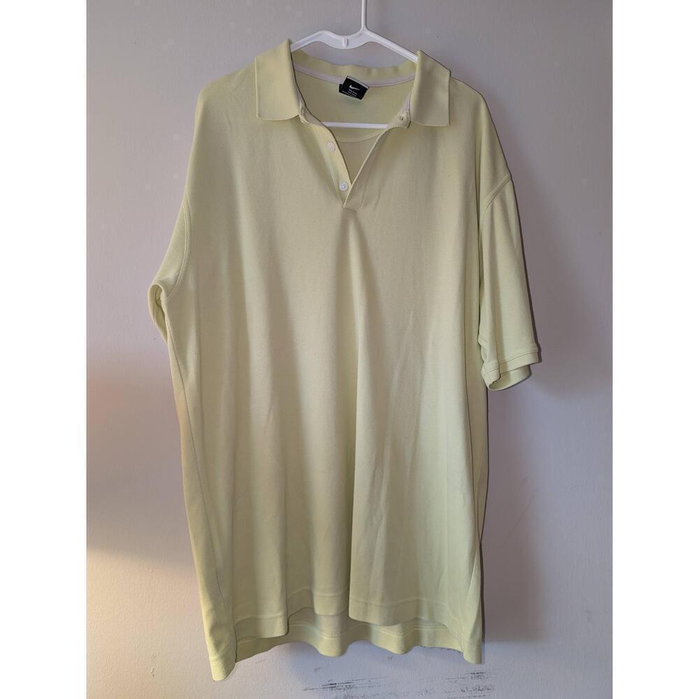 Nike Polo Mens XL Pale Yellow Golf Dri-FIT Performance
